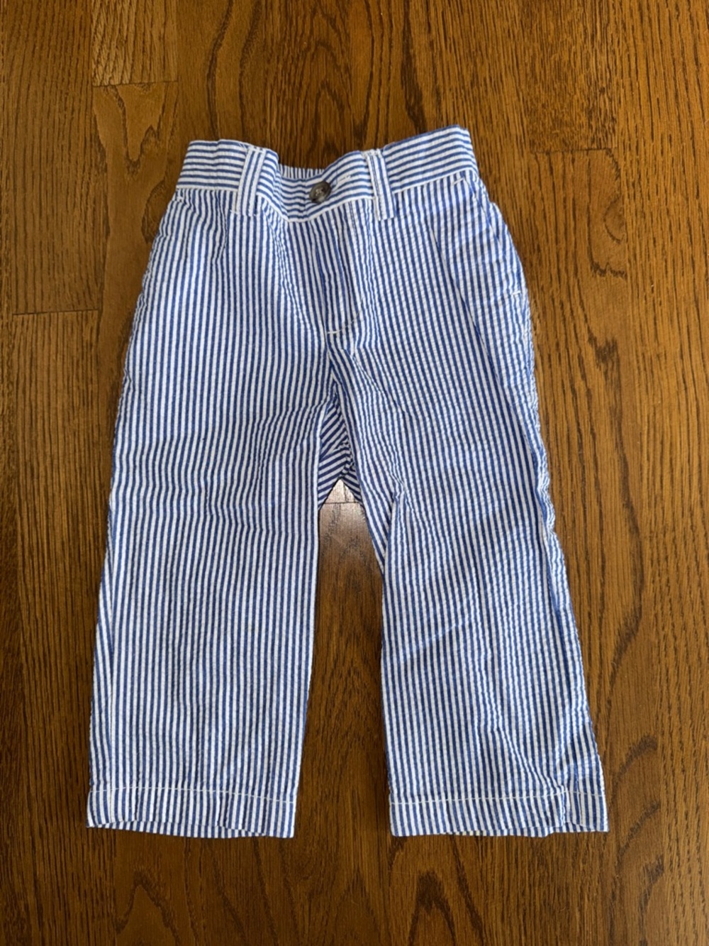 Ralph Lauren Blue & White Striped Seersucker Pants